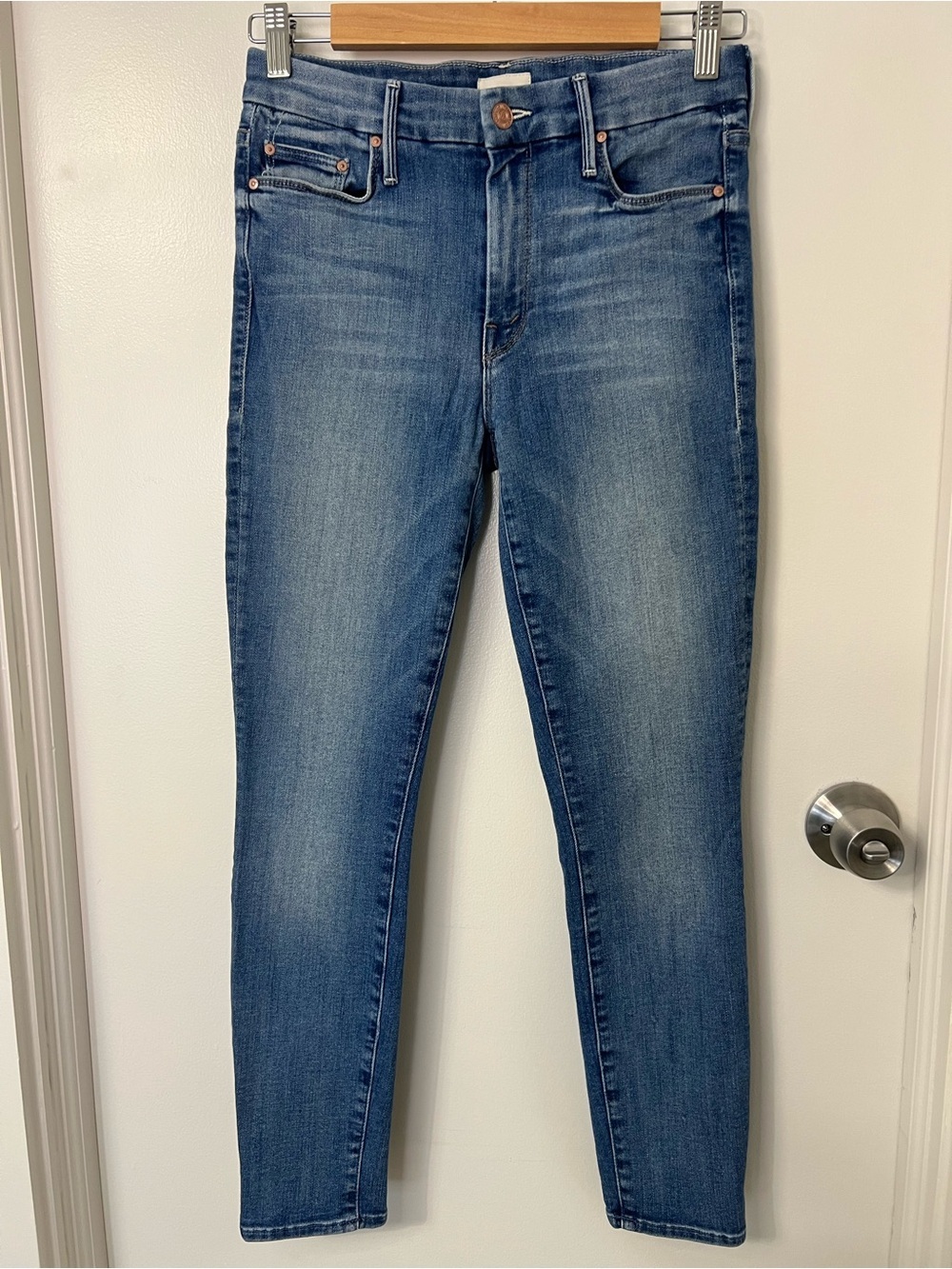 MOTHER The Looker Crop Skinny Jeans Make Me High Waisted Denim Mom Jeans Career